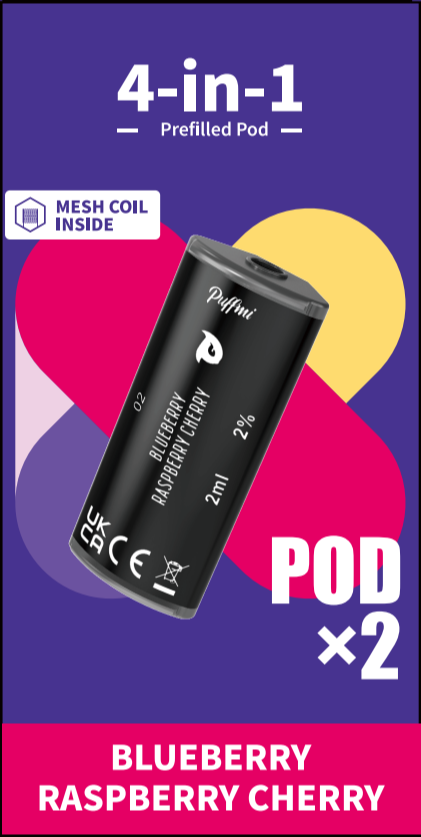 Puffmi 4in1 pods - Blueberry Raspberry Cherry 2x