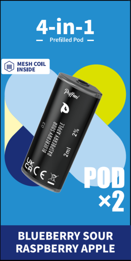 Puffmi 4in1 pods - Blueberry Sour Raspberry Apple 2x