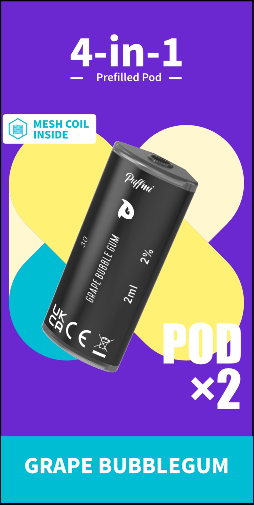 Puffmi 4in1 pods - Grape Bubblegum 2x