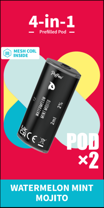 Puffmi 4in1 pods - Watermelon Mint Mojito 2x